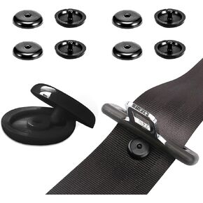Bestmoy 10 Sets Universal Fit Seatbelt Stopper Kit, Snap-on Seat Belt Button Stop, Plastic Seatbelt Button Buckle, Prevent Seat Belt Buckle from Sliding Down