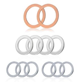 WHALETAIL 12PCS Transfer and Differential Fill/Drain Plug Gaskets, Replace # 90430-18008 12157-10010 90430-24003, Fit for Toyota Lexus 4 Runner Land Cruiser Tundra Tacoma FJ Cruiser Highlander RAV4
