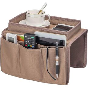 Tronssien Sofa Armrest Organizer, Couch Remote Caddy Control Holder Sofa Organizer for Recliner Mattresses Chair Armrests with 5 Slots-2 Large Pocket, 3 Small Pockets for TV Remotes, Phone in Kuwait