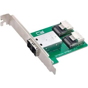 Cablecc منافذ مزدوجة Mini SAS HD SFF-8644 إلى محول داخلي صغير SAS SFF-8087 PCBA أنثى مع قوس منخفض