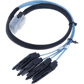 EDIMS Internal Mini SAS Cable 36 Pin Mini SAS 4i SFF-8087 Male to 4xSAS 29 SFF-8482 Female for SAS Server, Raid Card,3.3FT