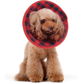 Alfie Pet - Candace Soft Recovery Collar (for Dogs and Cats) - Color: Red Flannel, Size: Medium in Kuwait