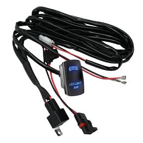 180W Plug & Play Rear Lights Wiring Harness Kit with LED 16AWG 2 Lead 12V Rocker Switch Replacement for Polaris RZR General Ranger (180W 16AWG 2 Lead 12V)
