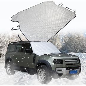 Windshield Cover Snow Shield Compatible with 2020-2023 2024 Land Rover Defender 90 110 130, for Ice and Snow, Ice, UV & Frost Wiper Mirror Protector Windproof Sunshade Cover Accessories (Style A)