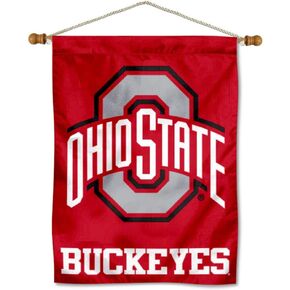 Ohio State Buckeyes Scarlet Banner with Hanging Pole