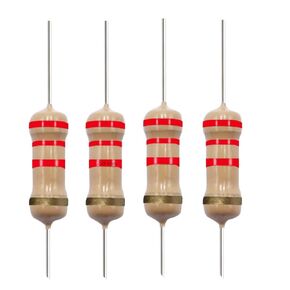 California JOS 2.2K Ohm Carbon Film Single Fixed Resistor 1/2 W (0.5 Watts) 5% Tolerance, (2.2K R, 2.2K ohm, 2.2K Ω) Resistor (40 Pack)