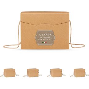 مجموعة صناديق حرفية مكونة من 10 صناديق هدايا بأغطية ومقابض خيطية - مثالية لصناديق هدايا عيد الميلاد وصناديق المخابز وصناديق الهدايا للهدايا | هافانا in Kuwait