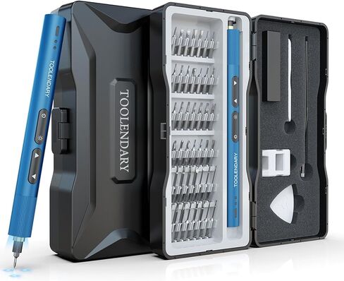 مجموعات مفكات كهربائية، مجموعات مفكات كهربائية صغيرة 55 في 1، مجموعات مفكات طاقة دقيقة مع لقم مغناطيسية، مصابيح LED، مجموعات أدوات كهربائية للهاتف، النظارات، الكمبيوتر الشخصي، الكاميرا، أزرق in Kuwait