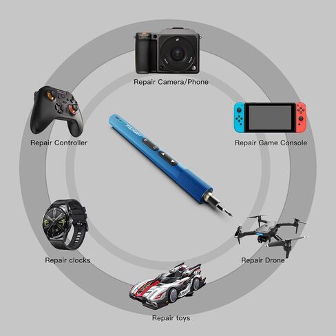 مجموعات مفكات كهربائية، مجموعات مفكات كهربائية صغيرة 55 في 1، مجموعات مفكات طاقة دقيقة مع لقم مغناطيسية، مصابيح LED، مجموعات أدوات كهربائية للهاتف، النظارات، الكمبيوتر الشخصي، الكاميرا، أزرق in Kuwait