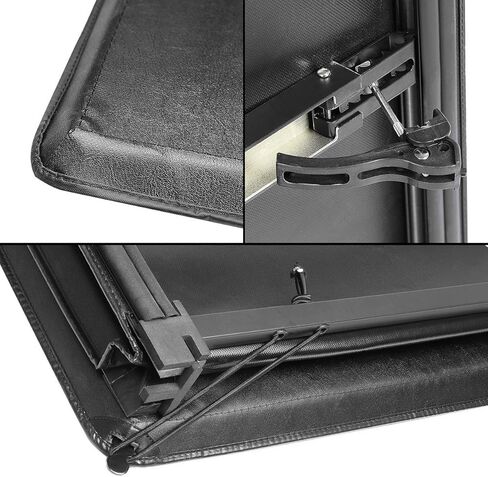 DNA Motoring TTC-TRISOFT-045 Pickup Truck Bed Soft Tri-Fold Adjustable Tonneau Cover Compatible with 2005-2021 Frontier 5Ft Fleetside/Styleside Bed, Black in Saudi Arabia