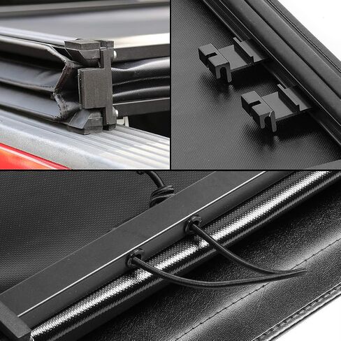 DNA Motoring TTC-TRISOFT-045 Pickup Truck Bed Soft Tri-Fold Adjustable Tonneau Cover Compatible with 2005-2021 Frontier 5Ft Fleetside/Styleside Bed, Black in Saudi Arabia