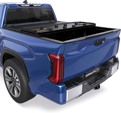 KUIPERAUTO 5 FT Roll-Up Soft Vinyl Truck Bed Tonneau Cover Fleetside w/Led Lamp Compatible for 2016-2023 Toyota Tacoma Extra Short On Top in Saudi Arabia