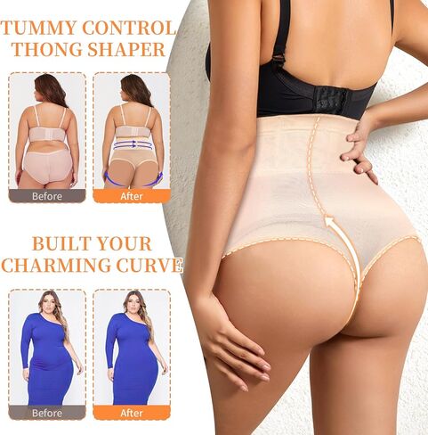 JELLYOGA Thong Shapewear Tummy Control Underwear for Women High Waist Shaping Thongs Body Shaper Panties Girdle in Saudi Arabia