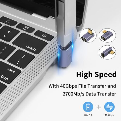 Poyiccot USB C Adapter 40Gbps, 3Pack 90 Degree USB C Adapter PD, Right Angle USB C Adapter 100W, 8K Video Type C Extender Support USB 4 Cable for Thunderbort 4/3, USB C, HUB, Docking, Tablet in Saudi Arabia