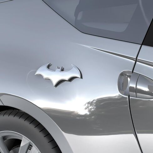 XGGYA Bat Car Badge, 3D Metal Car Emblem, Bat Car Accessories, Unique Car Stickers Truck Motorcycle Sticker(Silver 1 PCS) in Saudi Arabia