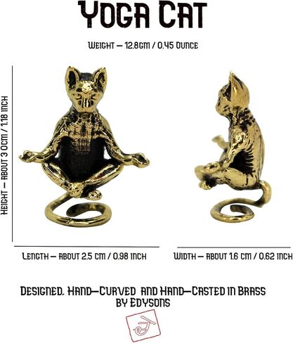 Bonsai Figurine Meditating Cat Sphinx Small Kitten Brass Collectible Tiny Metal Decorative Sculpture in Saudi Arabia