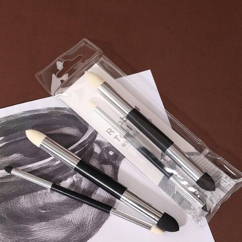 RGBMIX 2PCS Blending Sponge Pen Double Headed Washable Rubbing Brush Sketch Wipe Reusable Blending Stump for Artist Highlight Shadow Detail Correcting Tool Art Supplies in Kuwait