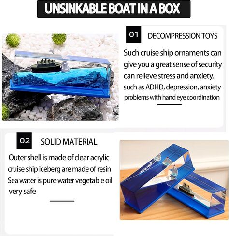 IYHDEATT Cruise Ship Fluid Drift Bottle, Unsinkable Boat in a Box, Unsinkable Cruise Ship Toy, Cruise Ship Model Decoration Desk Toy Gifts for Display Cases Home Decor (A) in Saudi Arabia