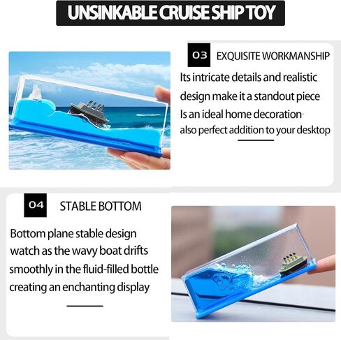 IYHDEATT Cruise Ship Fluid Drift Bottle, Unsinkable Boat in a Box, Unsinkable Cruise Ship Toy, Cruise Ship Model Decoration Desk Toy Gifts for Display Cases Home Decor (A) in Saudi Arabia