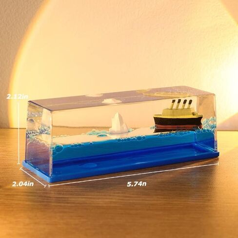 IYHDEATT Cruise Ship Fluid Drift Bottle, Unsinkable Boat in a Box, Unsinkable Cruise Ship Toy, Cruise Ship Model Decoration Desk Toy Gifts for Display Cases Home Decor (A) in Saudi Arabia