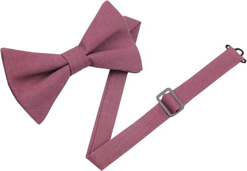 Entwineno Linen Bow Ties for Men and Kids - Solid Color Pretied Bowties in Saudi Arabia
