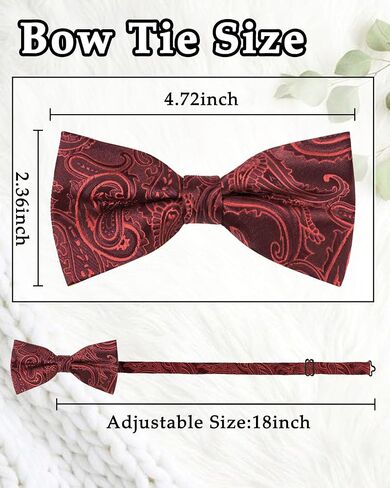 Bow Ties for Men Pre-Tied Adjustable Bow Tie Paisley Bowties for Men Boys in Saudi Arabia
