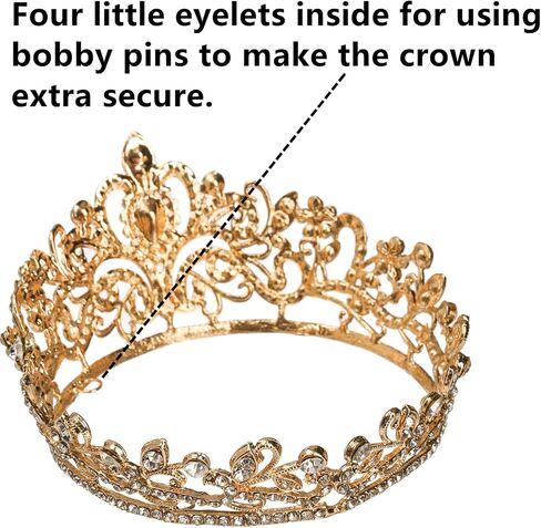 Dicunoy 2 Pack Crowns Tiaras for Little Girls, Vintage Gold Silver Crown Cake Topper, Small Crystal Diamond Princess Crown, Birthday, Prom, Christmas, Halloween Costume Party, Photo Shoot in Saudi Arabia