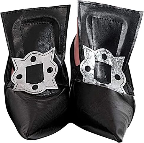 أغطية أحذية أزياء الساحرة - ملحقات أحذية وهمية مدببة شريرة للبالغين والنساء باللون الأسود in Kuwait