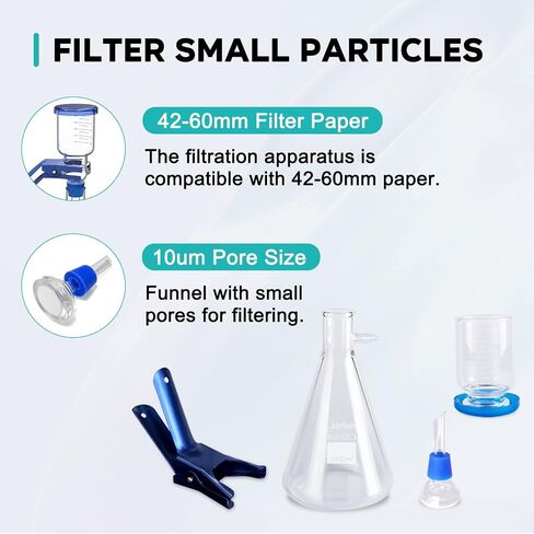 LABFISH Glass Laboratory Vacuum Filtration Distillation Apparatus,Filter Flask Set Graduated Lab Suction Apparatus for Filtering (1000ml) in Saudi Arabia