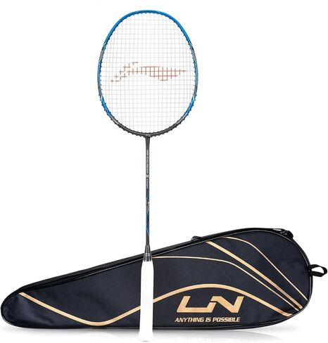 مضارب Li-Ning 3D Calibar X Combat من الجرافيت الكربوني، 85 جرامًا، 30 رطلاً من شد السلسلة وغطاء كامل مجاني in Kuwait