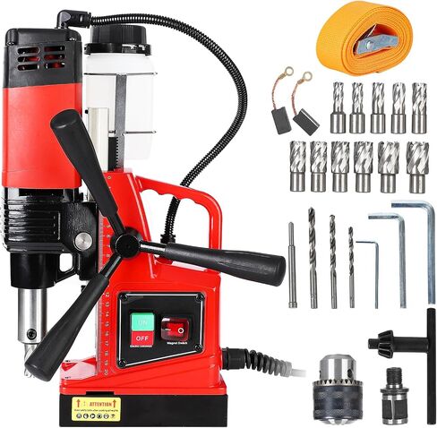 GARVEE Mag Drill Press, 1300W 1.57" Boring Diameter 2922lbf/13000N Electric Magnetic Drill with with Twist Drill Chuck for Industrial Home Improvement Power Magnetic Drill Presses in Saudi Arabia