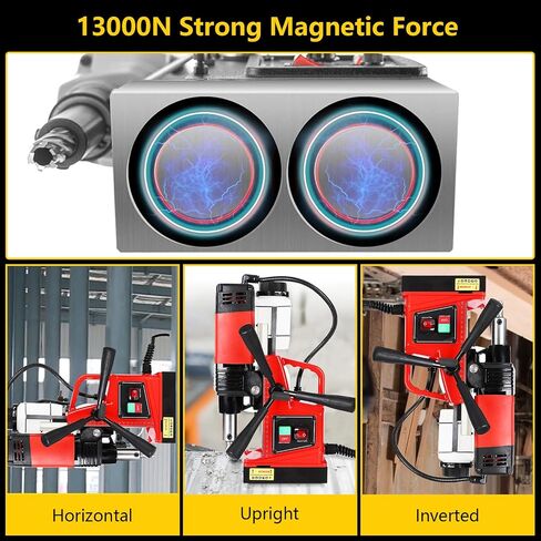 GARVEE Mag Drill Press, 1300W 1.57" Boring Diameter 2922lbf/13000N Electric Magnetic Drill with with Twist Drill Chuck for Industrial Home Improvement Power Magnetic Drill Presses in Saudi Arabia