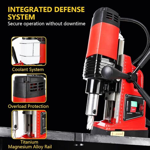 GARVEE Mag Drill Press, 1300W 1.57" Boring Diameter 2922lbf/13000N Electric Magnetic Drill with with Twist Drill Chuck for Industrial Home Improvement Power Magnetic Drill Presses in Saudi Arabia