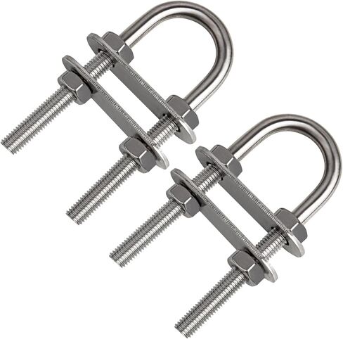 MOOKEERF 2 Pack 316 Stainless Steel U Bolts for Boat Stern Bow Eye Tie Down, Heavy Duty U-Bolt for Yatch Boat Trailer, Automotive (120MM 2PCS) in Saudi Arabia