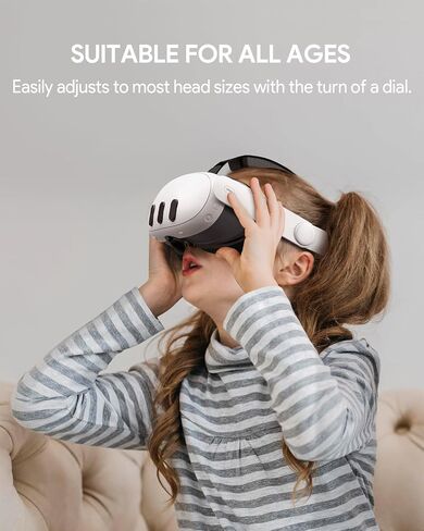 حزام رأس Aubika لـ Meta Quest 3، بديل قابل للطي لملحقات حزام Oculus Elite، دعم معزز وراحة في الواقع الافتراضي، قابل للتعديل لجميع الأعمار in Kuwait