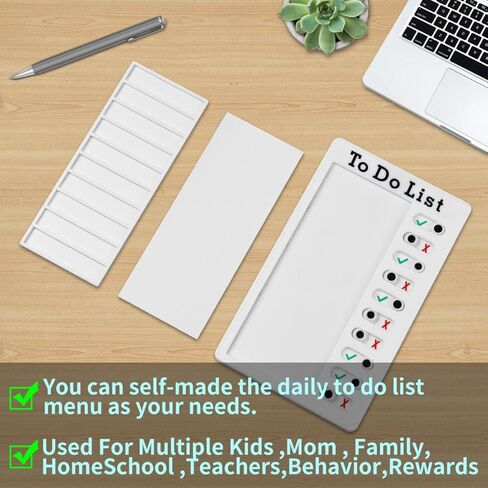 قطعتان من مخطط المهام للأطفال، لوحات مذكرة قائمة محمولة للقيام بها، لوحة مهام بلاستيكية لقائمة مرجعية RV DIY مع 8 بطاقات للجدول اليومي للأطفال in Kuwait
