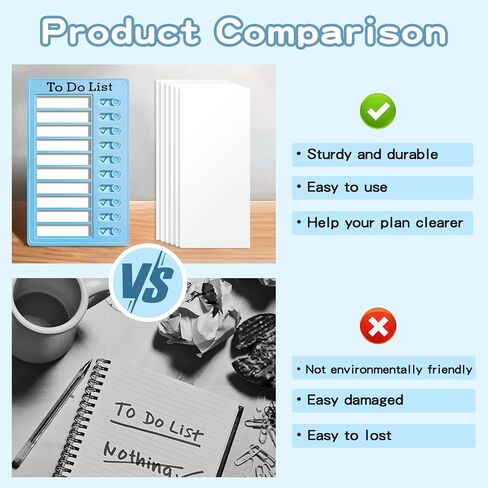 Bueovp 2 Pcs Blank Chore Chart for Kids, ADHD Tools for Kids, Chore List for Adults, Reusable Checklist Board Kids to do List Planning Board with 6 Pcs Cardstocks, Chores Slider Chart (Blue, Pink) in Saudi Arabia