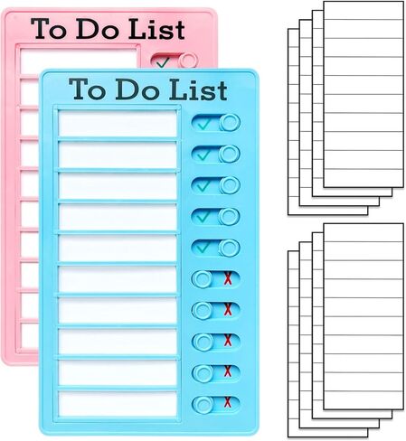 2-Piece Chores Chart for Kids - Reusable Chore List, Removable Checklist Board, Portable to Do List Visual Schedule for Multiple Kids in Saudi Arabia