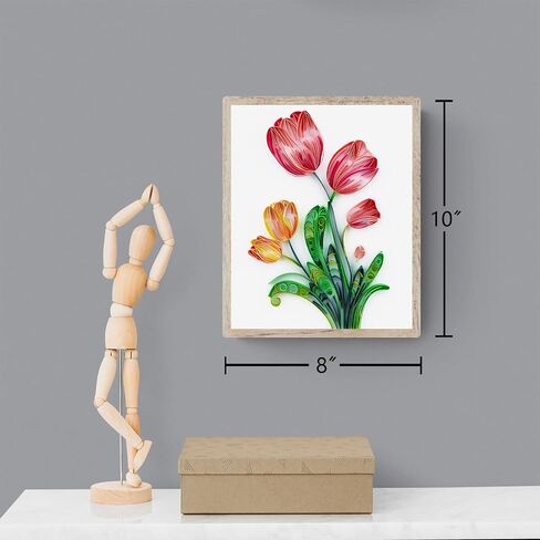 Uniquilling Quilling Kits Paper Quilling Kit for Adults Beginner, 8 * 10in Tulip Flower with Paper Quilling Tools& Using Manual, DIY Kits for Adults Paper Filigree Painting Kits Wall Art Decor in Saudi Arabia