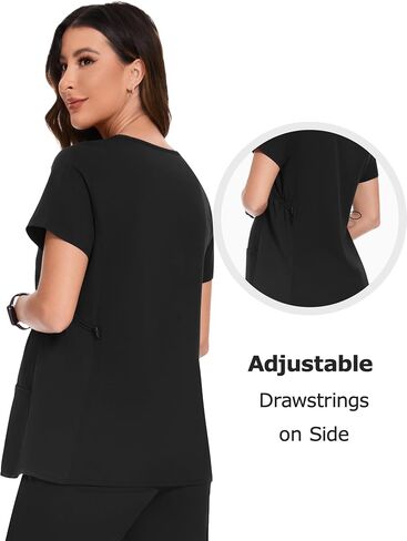 ملابس العمل النسائية من POSHGLAM، قمصان طبية برقبة على شكل حرف V، ملابس فرك الحمل، S-XXL in Kuwait