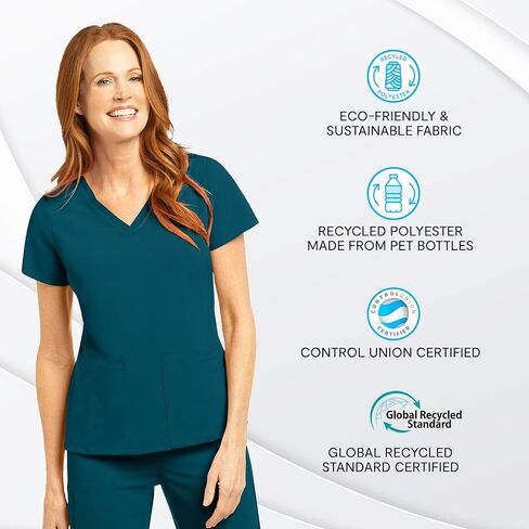Olive & Co. Women's Medical Scrub Shirts - Modern Slim-Fit & V-Neck Style Top in Saudi Arabia