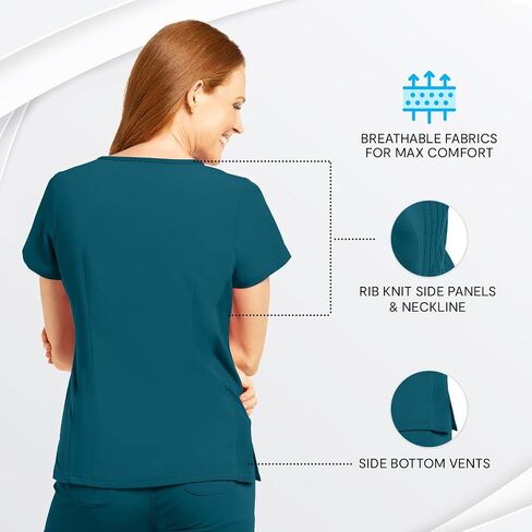 Olive & Co. Women's Medical Scrub Shirts - Modern Slim-Fit & V-Neck Style Top in Saudi Arabia