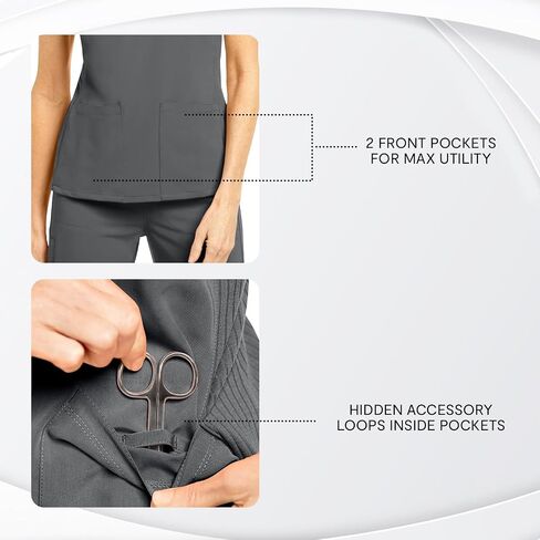 Olive & Co. Women's Medical Scrub Shirts - Modern Slim-Fit & V-Neck Style Top in Saudi Arabia
