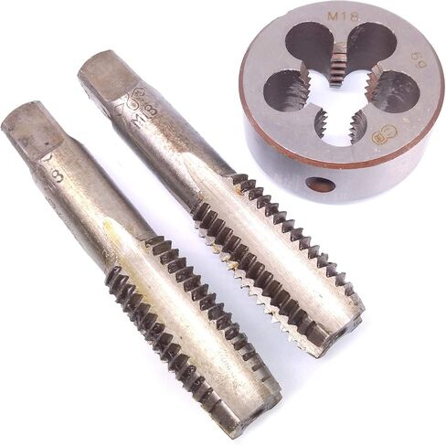 Yodaoke HSS M18 x 2.5mm Taper and Plug Tap and M18 x 2.5mm Die Metric Thread Right Hand in Saudi Arabia