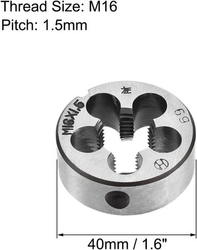 قالب مستدير متري من Uxcell M18 X 1، قالب خيط لليد اليسرى، أداة قطع معدنية لخيط لولبي من الفولاذ in Kuwait