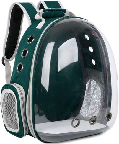 Your Cat Backpack Voyager Carrier Bag - Premium Transparent Bubble Capsule Pet Carrier for Small, Medium Cats - Airline Approved Cat Bubble Backpack with Removable Mat, Side Pocket and Adjustable Stra in Kuwait
