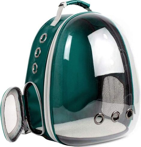 Your Cat Backpack Voyager Carrier Bag - Premium Transparent Bubble Capsule Pet Carrier for Small, Medium Cats - Airline Approved Cat Bubble Backpack with Removable Mat, Side Pocket and Adjustable Stra in Kuwait