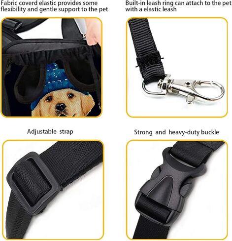 حامل حقيبة على شكل كلب من سنيليتي مع سلاسل قابلة للتعديل، حقيبة حبال كبيرة الحجم للقطط والجراء، حقيبة ظهر للخارج، مادة قماش ناعمة، سهلة التخزين والحمل، صورة عباد الشمس مطبوعة in Kuwait