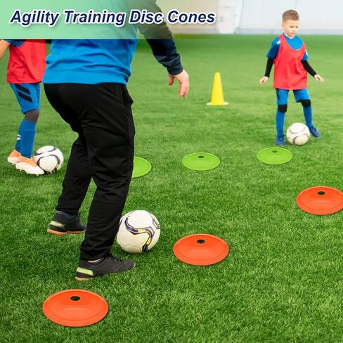 Cosmos Set of 12 Speed Agility Rings Marker Cones Multicolor Soccer Training Rings Marking Disc Cones Speed Agility Training Set for Football Sport Training Outdoor Activities - 6 Rings + 6 Cones in Saudi Arabia