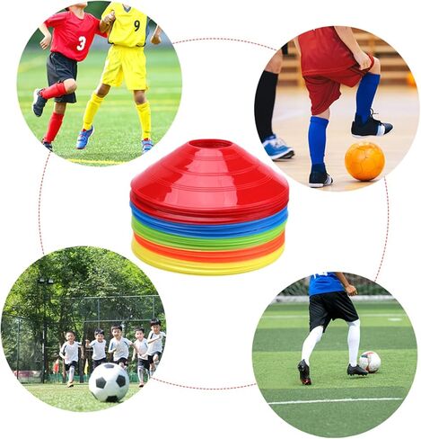 Terpollay 50 Pack Disc Cones, Soccer Cones for Drills with Mesh Bag & Holder, Soccer Training Cones for Agility Training, Soccer, Football, Kids, Field Marker in Kuwait
